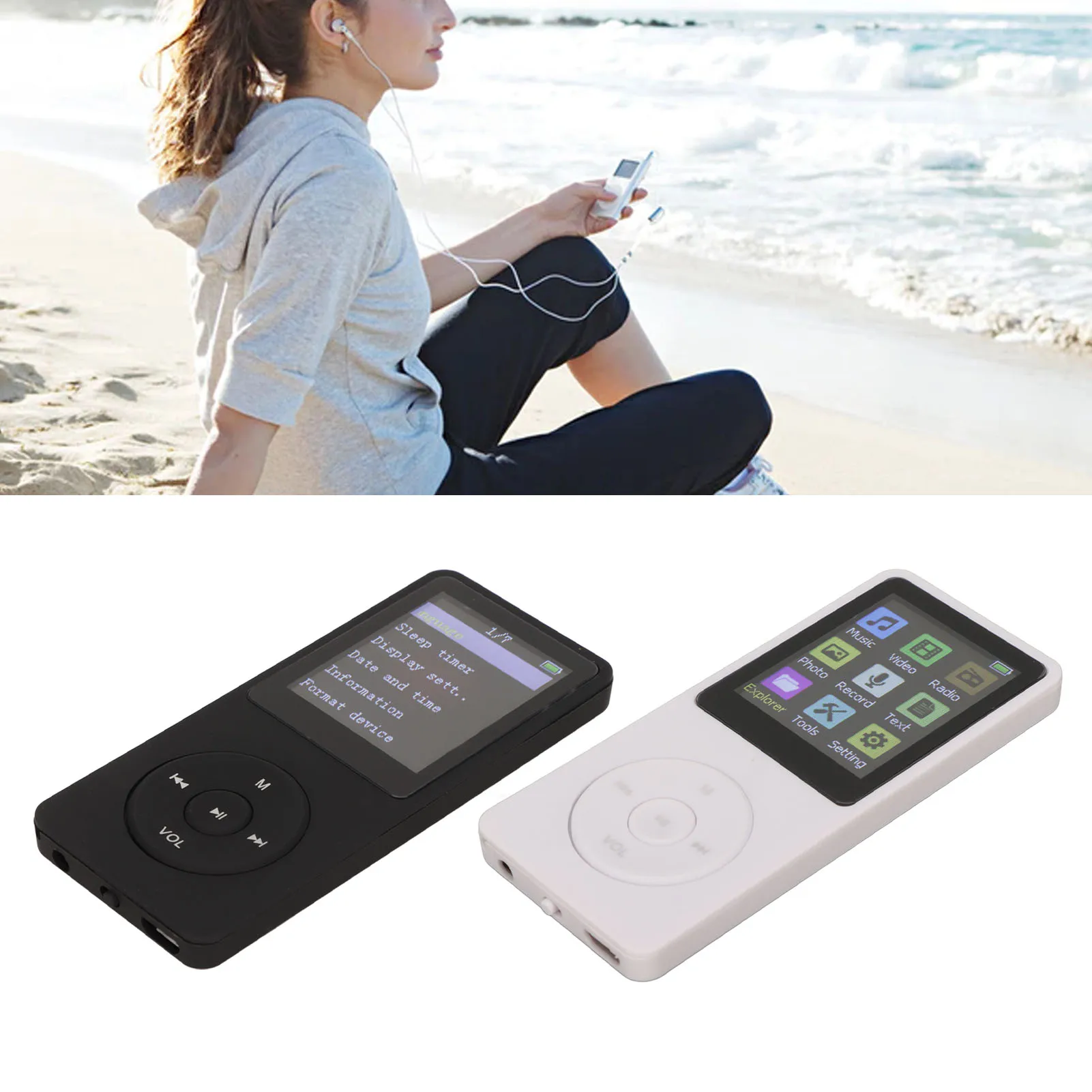 Digital Music Player 1.8 Inch LCD Support Small Memory Card Ultra Thin MP3 MP4 Player with Accessories Music Player Sound Player