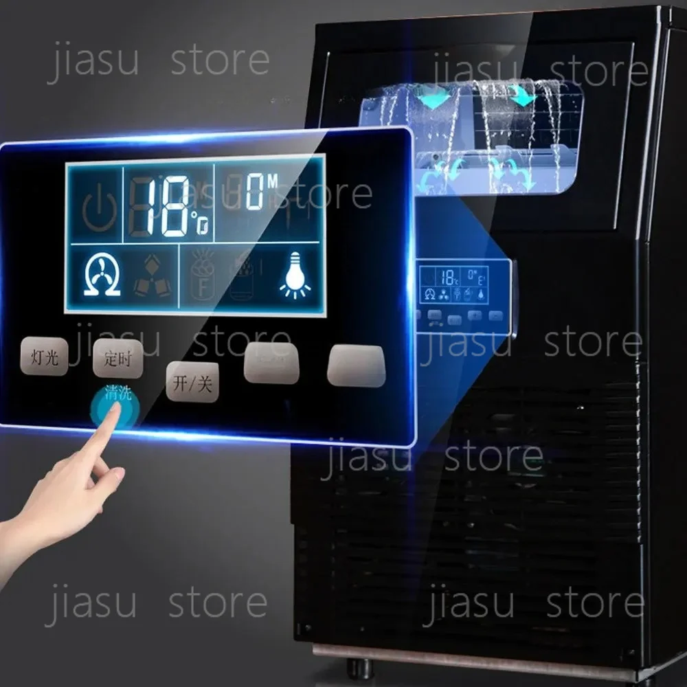 

Commercial Cube Ice Machine Automatic Ice Maker Machine 55KG Water Inlet Ice Maker Countertop Icemaker