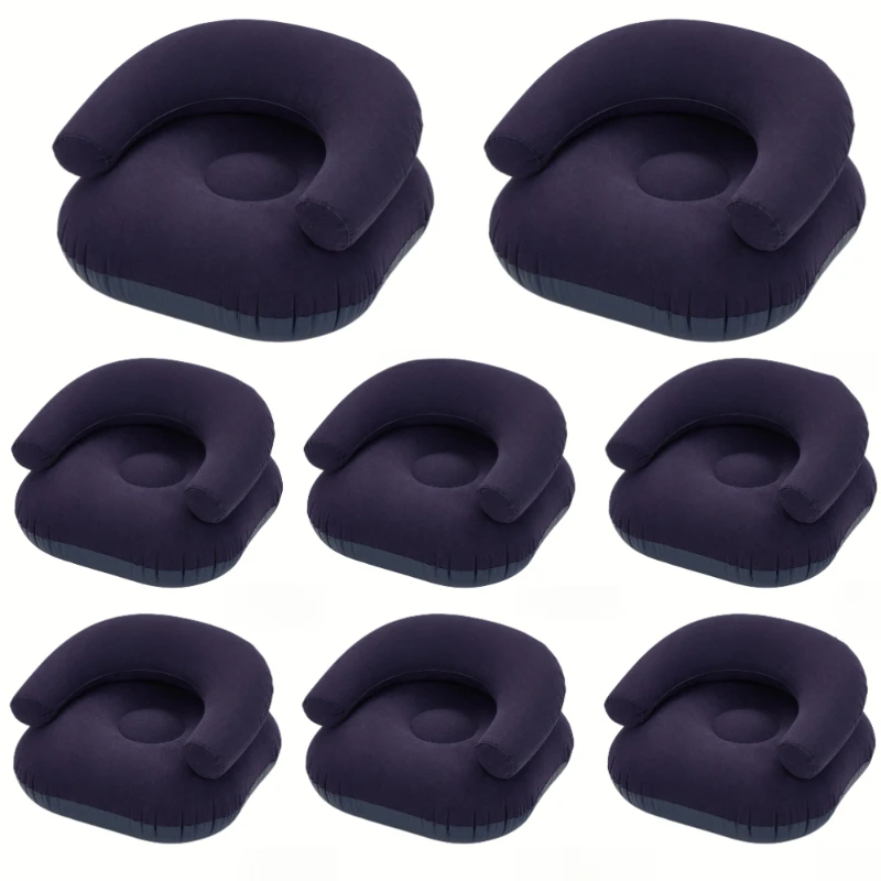 U Shaped Armrest Inflatable Sofa With Backrest Air Pump And Tube Included For Home Camping Beach Travel Outdoor Lounge