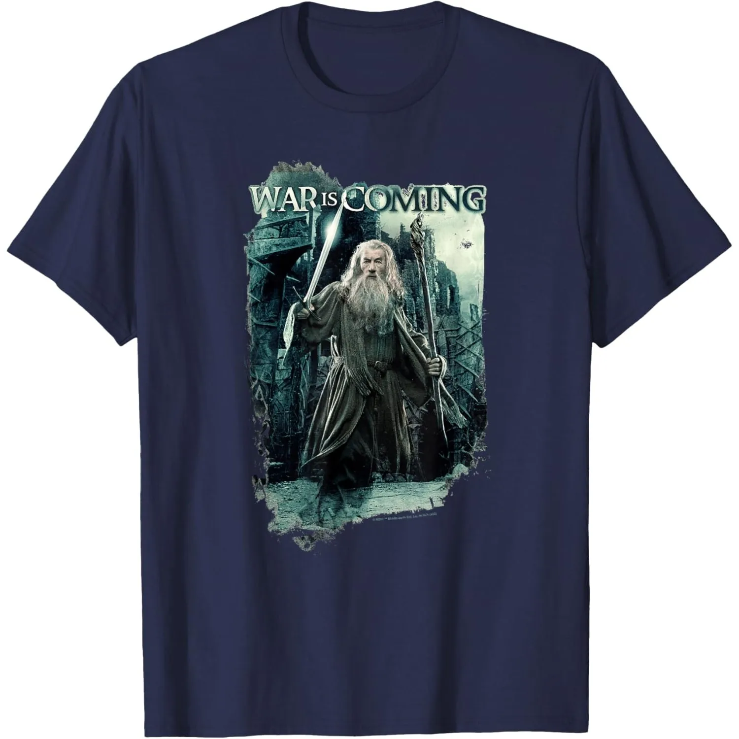 The Hobbit Gandalf War Is Coming Graphic Tee Men's Cotton Crew Neck Short Sleeve T-Shirt