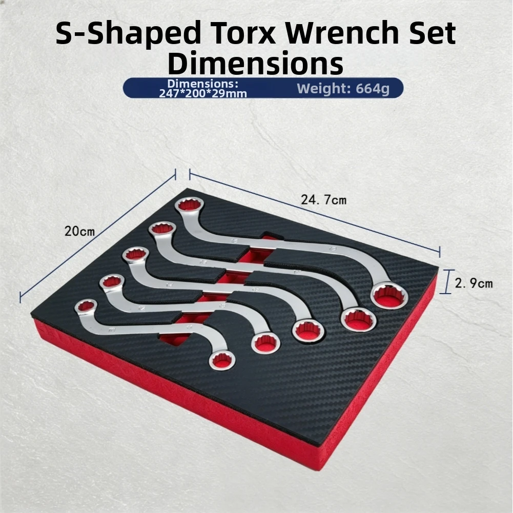 Chrome Vanadium Spanner S Shape Box Wrench For Car Engine Repair Chromium Vanadium Steel 12-point Head For Automotive Repair
