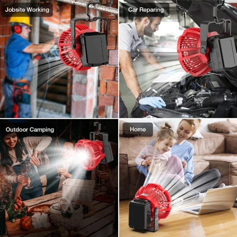 2025 مروحة سقف بطارية خارجية مناسبة لميلووكي ماكيتا ديوالت بوش بلاك اند ديكر 14.4 فولت 18 فولت بطارية ليثيوم مع الضوء #4