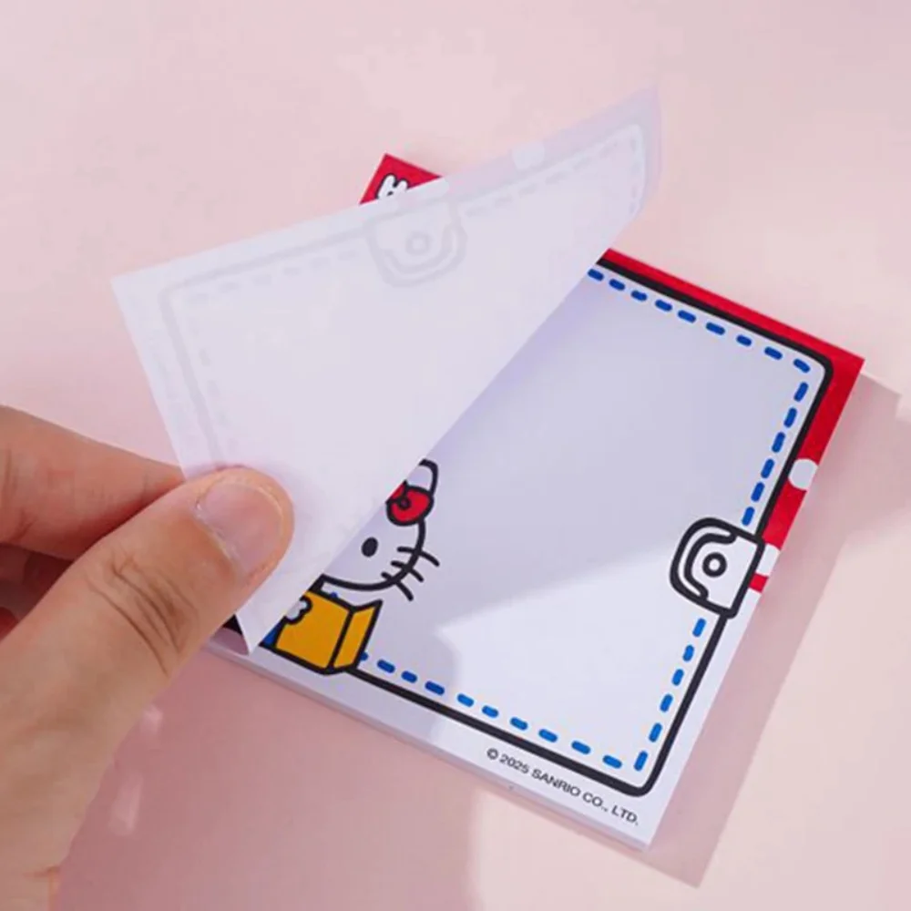 50 قطعة حقيقية سانريو مرحبا كيتي ملاحظات لاصقة صغيرة Kawaii Kt القط المعلم اللوازم المكتبية طالب القرطاسية الفتيات هدايا عيد