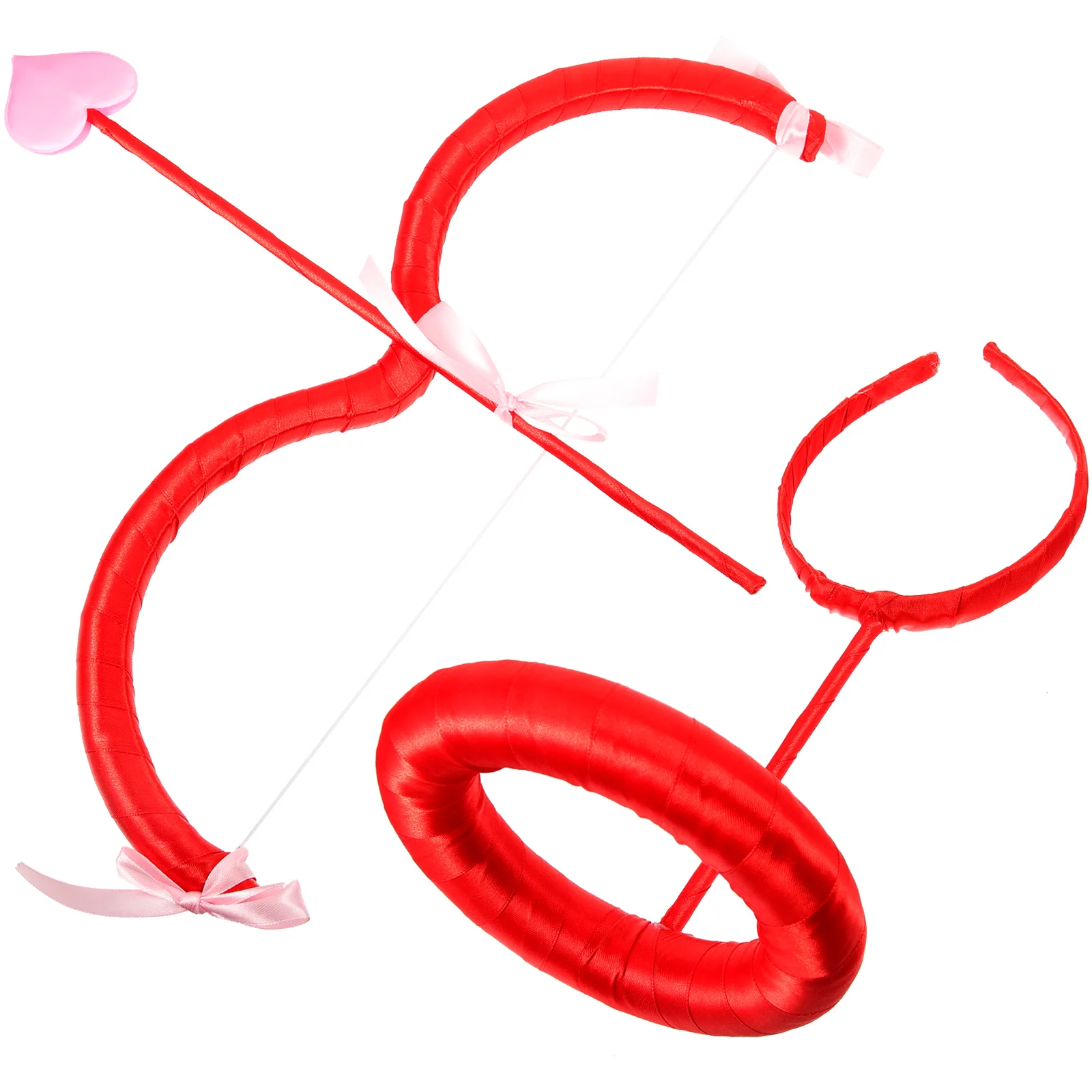 

1Set Cupid Bow Arrow Angel Cosplay Prop Red Bow Costume Accessory for Wedding Valentine Baby Shower Anniversary