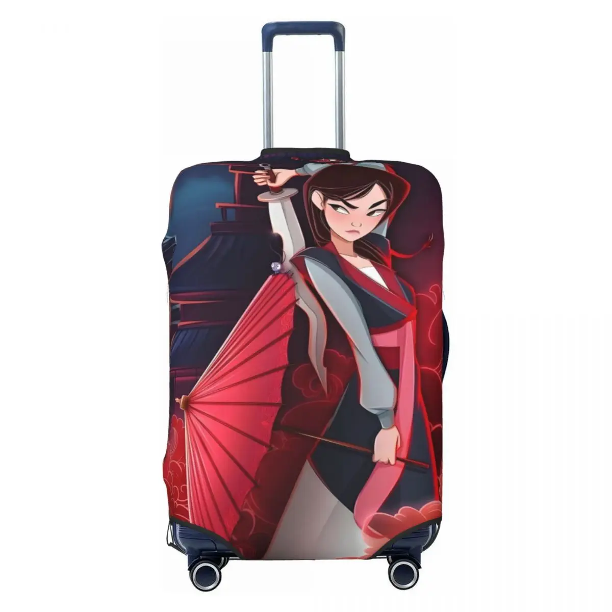 

Custom Mulan Suitcase Cover Washable Brave Hero Cute Princess Pattern Luggage Protective Covers for 18-32 inch
