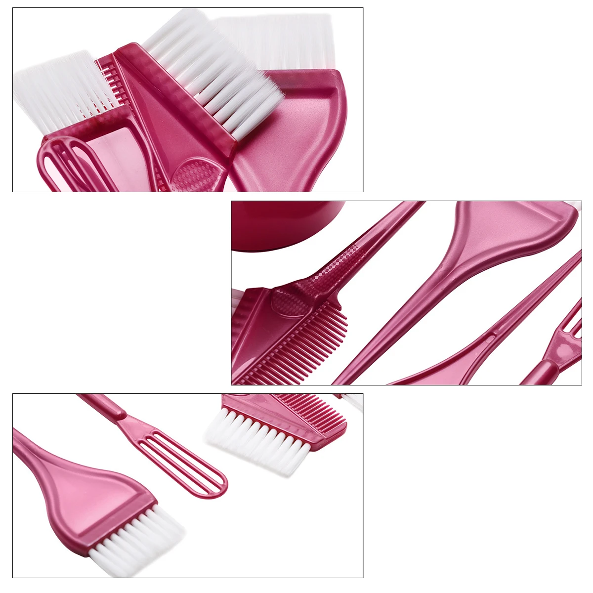 

1 Set Coloring Kit Mixing Bowl Brush Stirrer Durable Bristles Smooth Dye Color Distribution Professional Home