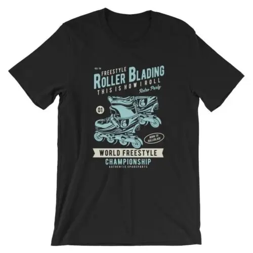 Roller Blading T-Shirt. 100% Cotton Premium Tee NEW