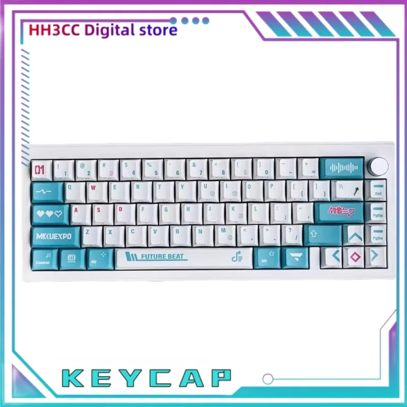 Creative Keyboard Keycaps Hatsune Miku Theme Pbt Material Thermal Sublimation Process Keycaps Tablet Laptop Keyboard Keycaps