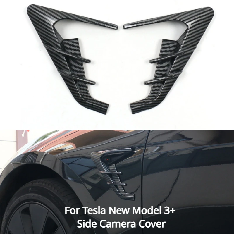 

Side Camera Cover for Tesla Model 3+ Protective Sticker Thunder Spoiler Panel Modification New Model3 Highland 2024 Accessories