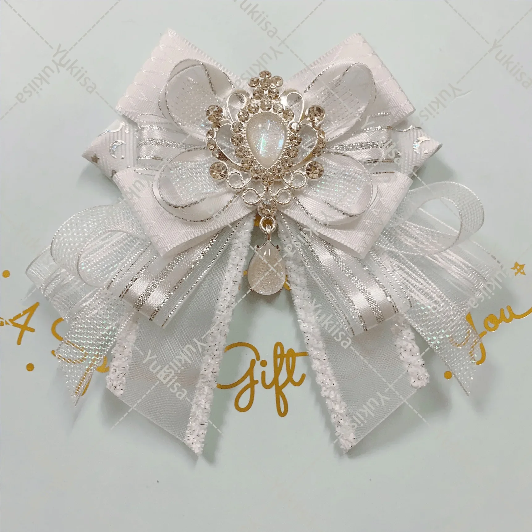 Oryginalna Lolita Cosplay Anime Dance Bowtie damska wysokiej klasy luksusowa broszka zestaw koszula sukienka kołnierz akcesoria ręcznie robiony kołnierz