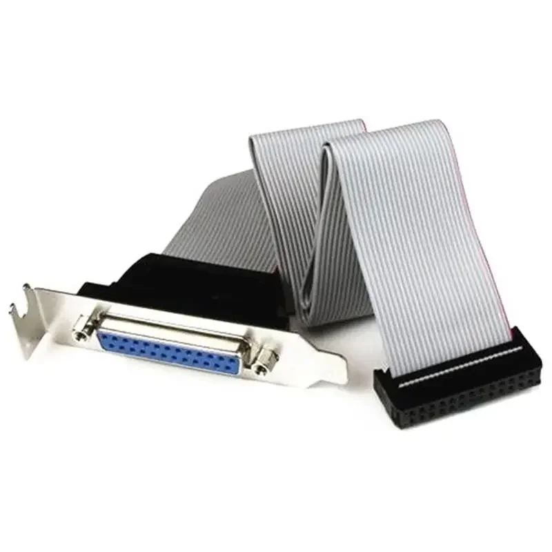 All Copper Core DB25Pin Female Head To IDC26Pin Female Head LPT Printing Port Baffle Line PCI Parallel Port Baffle Line 28cm