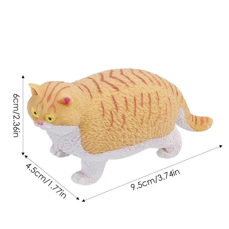 Cat Squeeze Toy Flexible Relaxing Fat Cat Toy Relaxing Flexible Animal Toy Kids Small Fidget Toy Birthday Gift