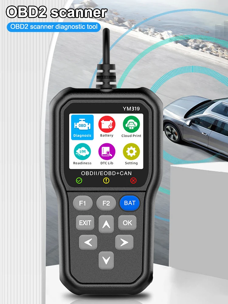 YM319 OBD Automotive Diagnostic Instrument for Automotive Engine Fault Detection, Battery Voltage, and Battery Life Testing