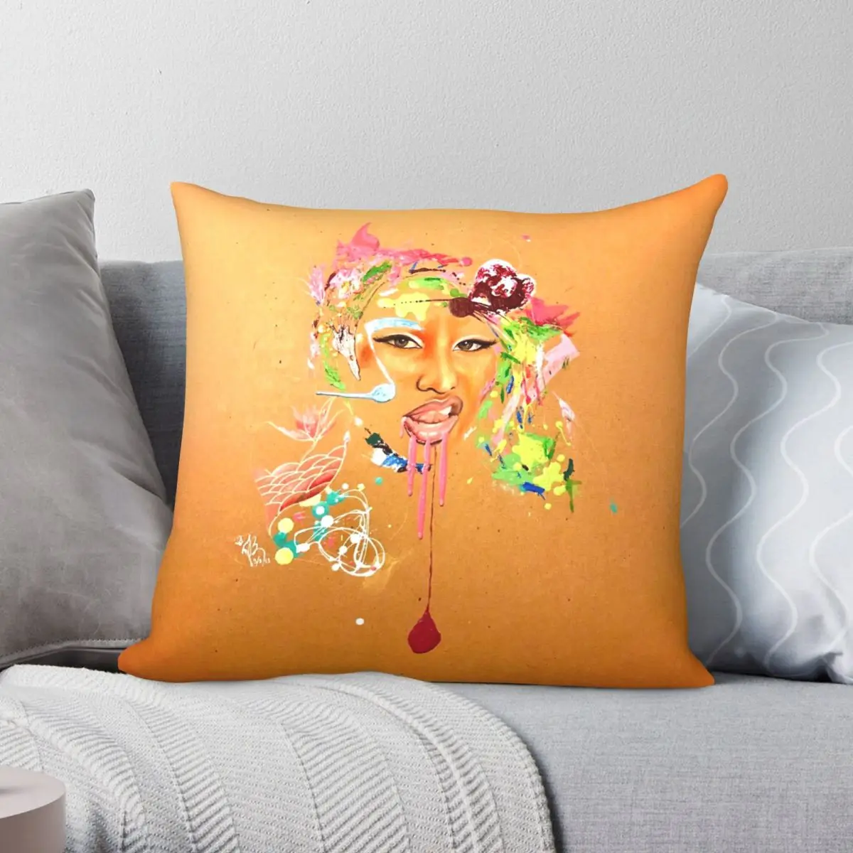

Fermata Pillowcase Polyester Linen Velvet Pattern Zip Decor Pillow Case Home Cushion Cover
