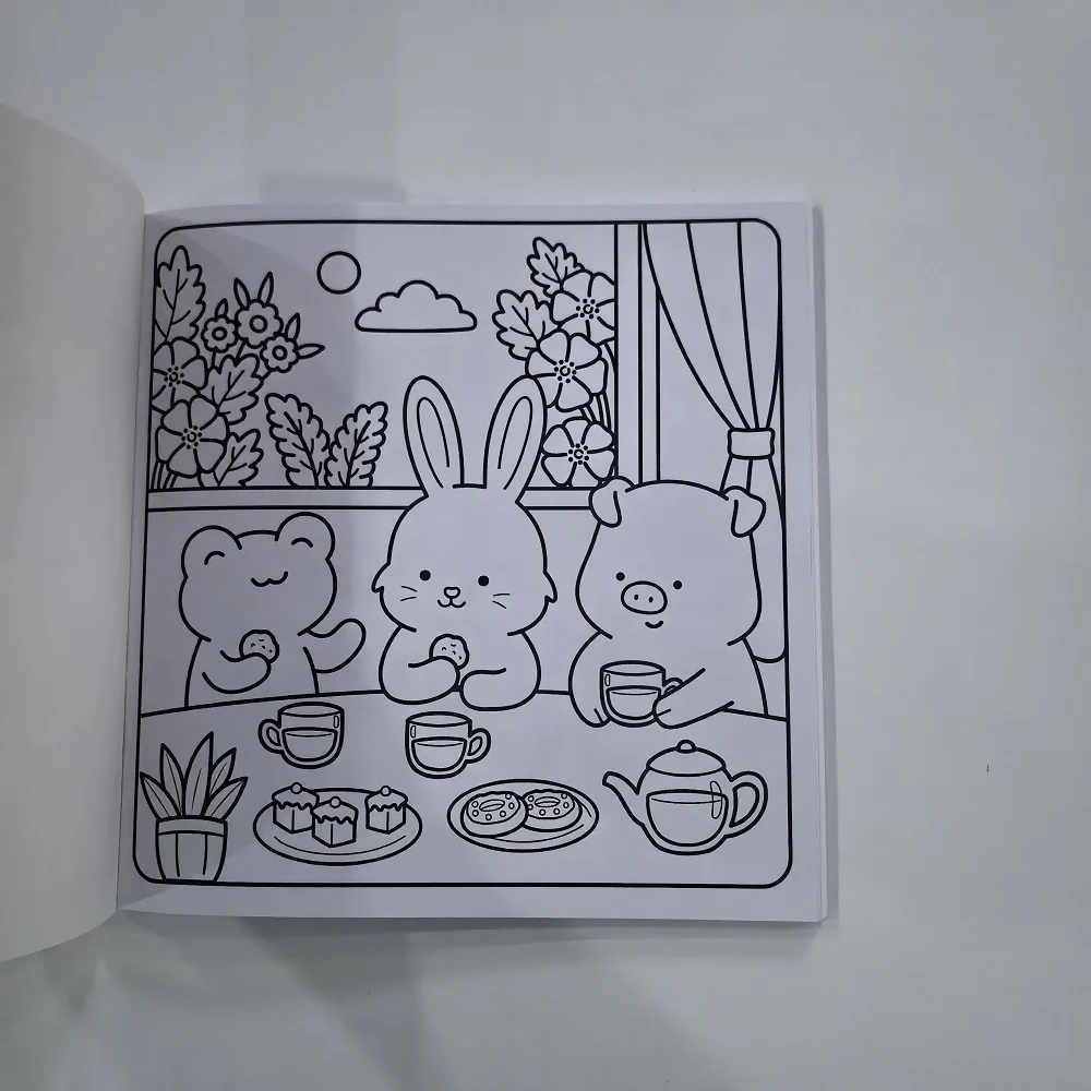 كتاب تلوين للبالغين من أزهار فروي - رسم لطيف ومريح لتخفيف التوتر، هدية مثالية لحفلات أعياد الميلاد وعيد الميلاد