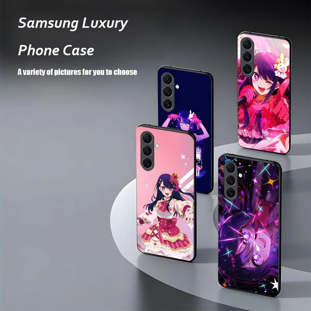 Beauty Hoshino Ai Anime Phone Case For Samsung Galaxy S25 S24 S23 S22 S21 S20 Plus Ultra Note20 Soft Black