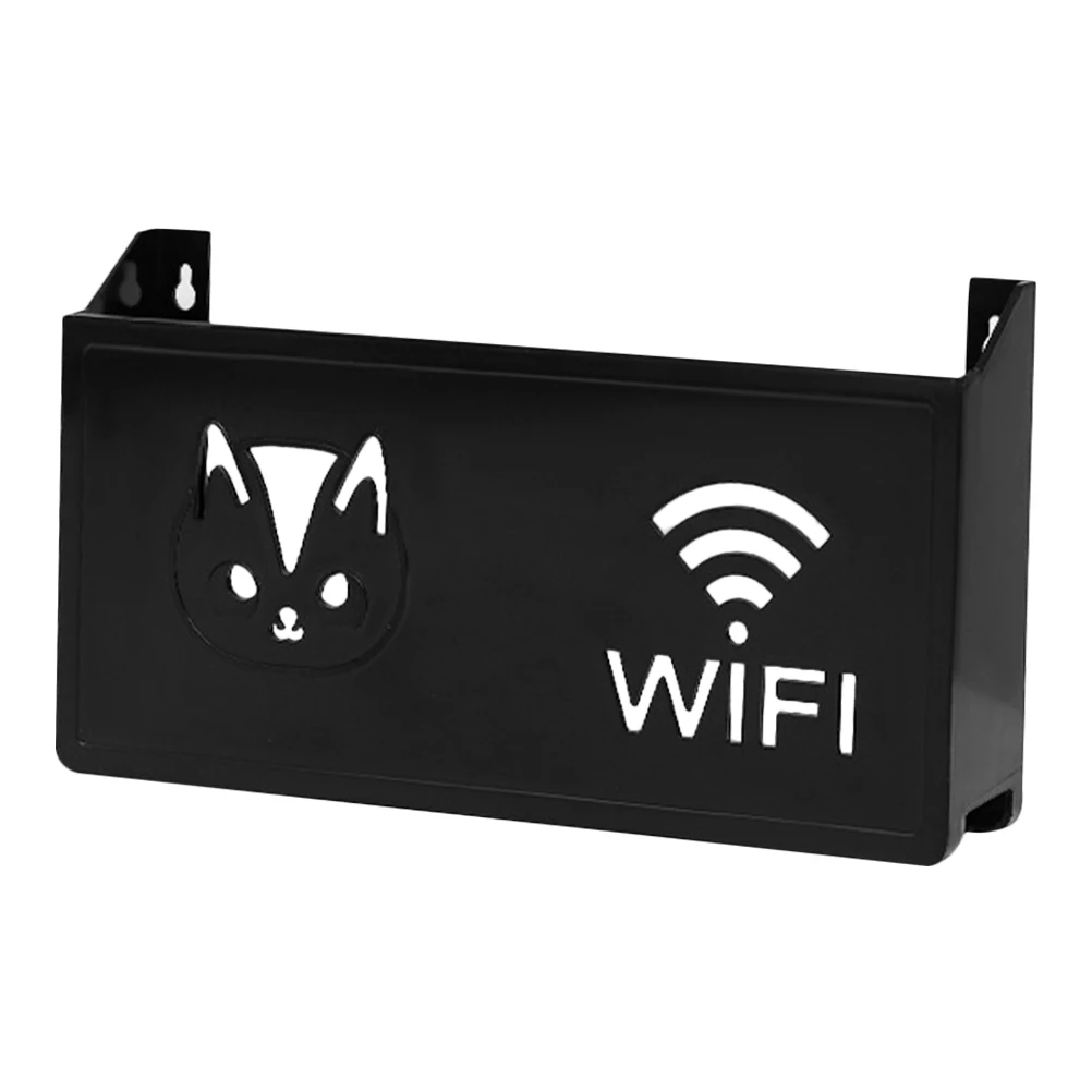 

Wall Storage Router Hider Black Small Cabinet Floating Shelves Outlet Cover Wifi Router Decorative Projector Shelf Wall Mounted