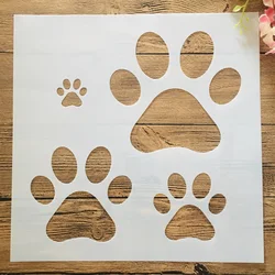 30*30cm Pet Foot Paw DIY Layering Stencils Wall Painting Scrapbook Coloring Embossing Album Decorative Template