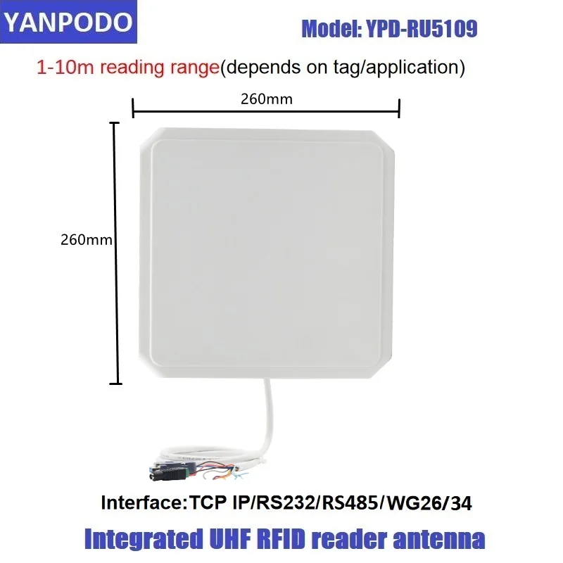 Yanpodo UHF RFID Integrated reader TCP/IP RS232 Wiegand long range 1-10m boom barrier gate for car parking access control system