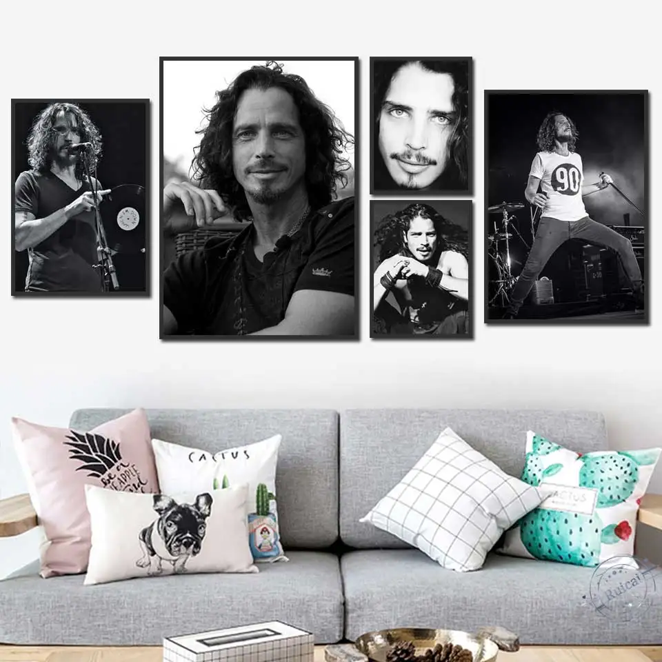 Chris Cornell Poster Classic Rock Band Star Painting Art Print Living Room Decoration Canvas