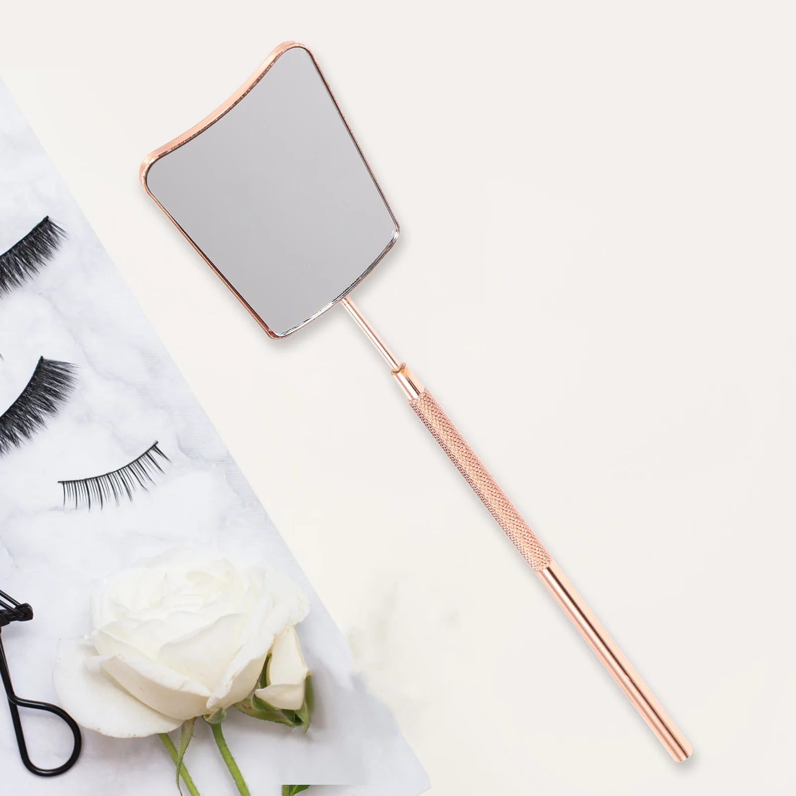 Lash Extension Checking Mirror Stainless Steel Eyelash Mirror Portable Light Makeup Tool Eyelash Extension Supplies