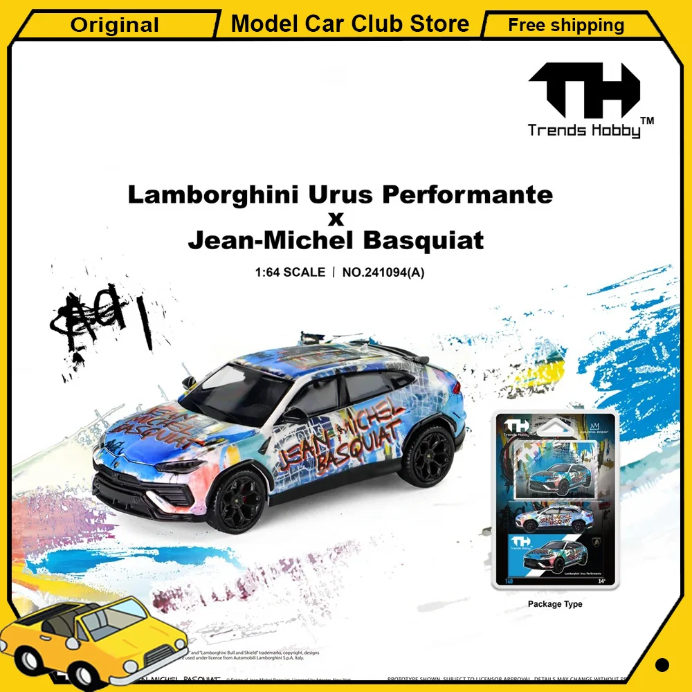 Trends Hobby TH 1:64 Lamborghini Urus Performante Jean Michel Basquiat Porsche 911 GT3 R Bathurst Car Alloy Diecast Model Toys