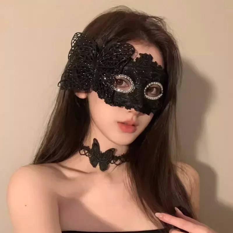 Masque noir Sexy en dentelle papillon pour femmes, masque de mascarade, masque pour les yeux de fête vénitienne, déguisement de carnaval, décor de fête Cosplay