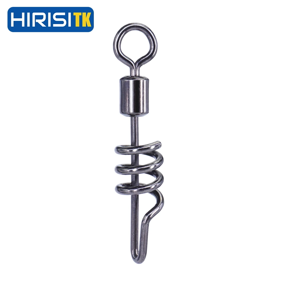 

HirisiTK Fishing Screw Swivels Snap Rolling Swivels Stainless Steel Swivel Lure Connector Sea Fishing Tackle Accessories