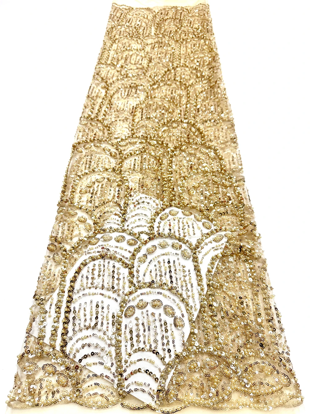 

Wholesale African Heavy Beaded Lace Fabric, Nigerian Sequins Groom Fabric, Wedding Party Dress, 2026 High Quality, 2 Yards