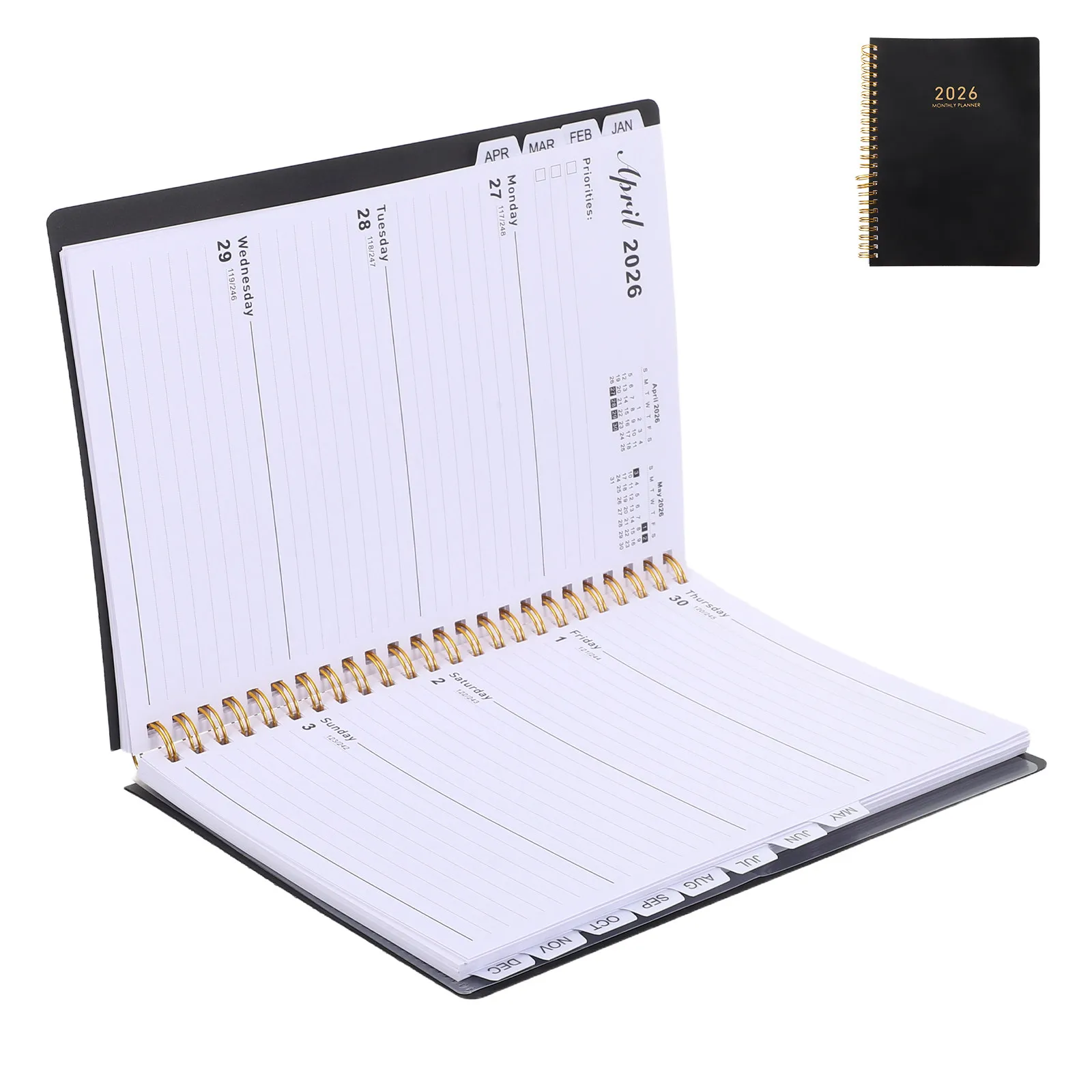 

A5 Daily Agenda Journal Hard Cover Planner 2026 Portable Lightweight Organizer Notebook Monthly Weekly Calendar Goal Tracker