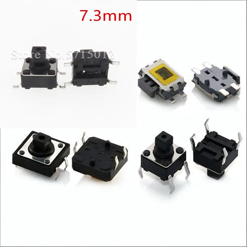 

400pcs/lot 6*6*7.3mm Tactile Tact Push Button switch Micro Switch Momentary Push Button Square head 4pin