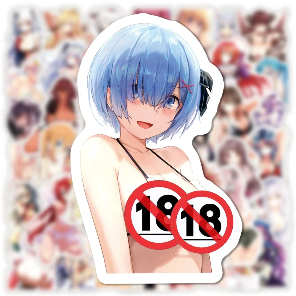 10/50/100PCS Hentai Sexy Anime Girl Stickers Decal Toy Graffiti Laptop Skateboard Motorcycle Vinyl Waifu Sticker Adult DIY Gift