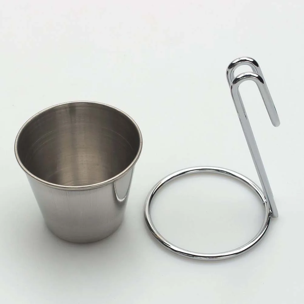 

1 Set Iron Art French Fries Stand Conical Snacks Basket Sturdy Chip Holder Electroplated Silver Restaurant Serving Appetizers