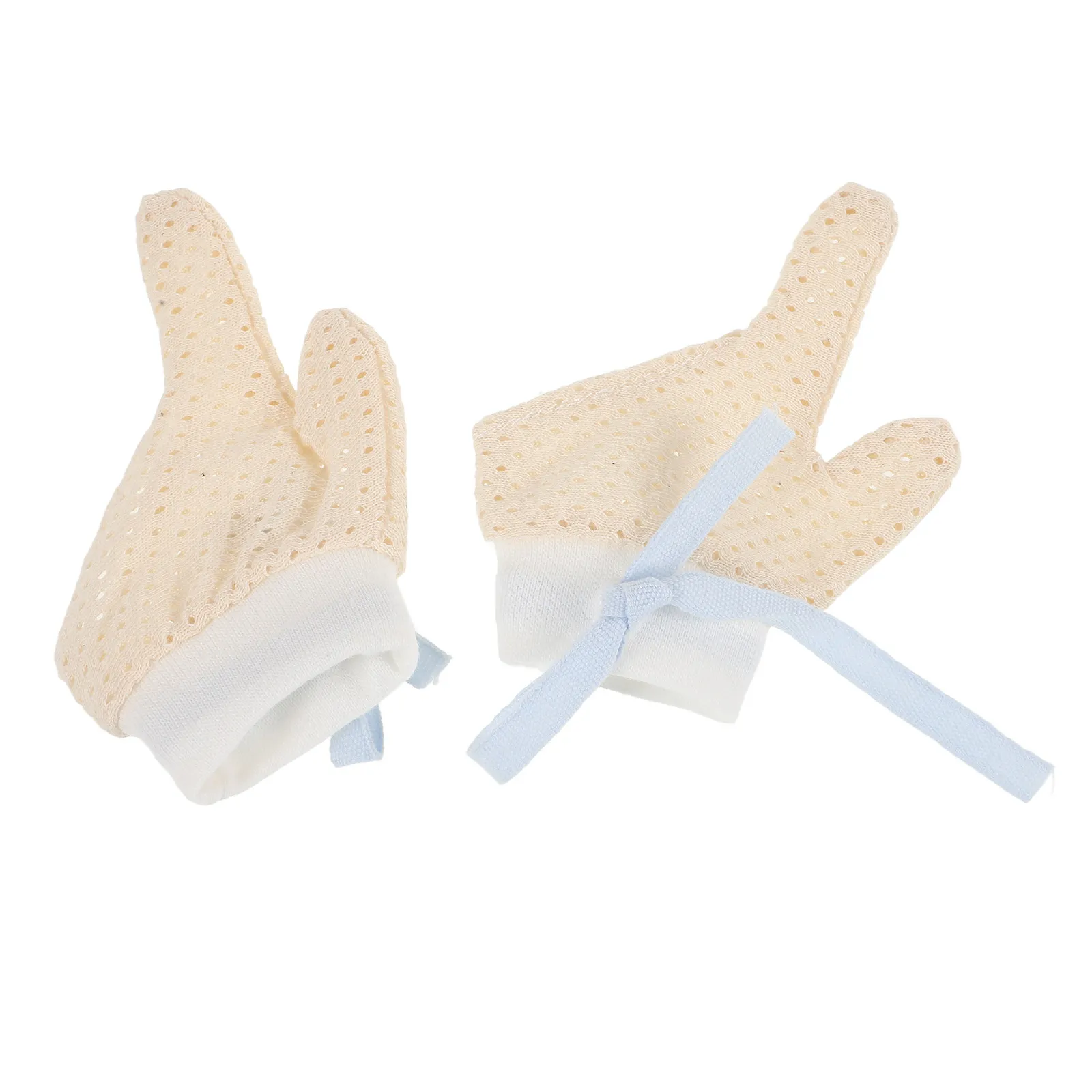 1Pair Comfortable Infant Finger Gloves Stop Sucking Habit Soft Breathable Baby Hand Mittens 0-6 Months Daily Use Protection