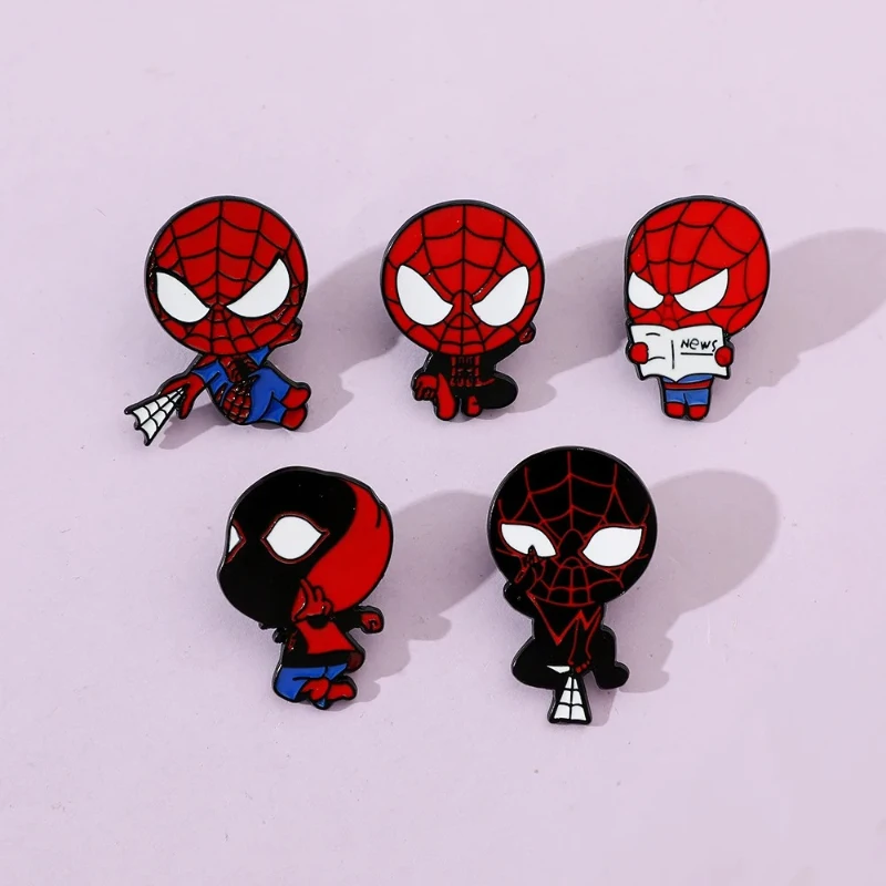 Creative Cartoon Spider-Man Brooch Handsome Spider-Man Enamel Pin Metal Badge Jewelry Clothing Backpack Accessories image 5