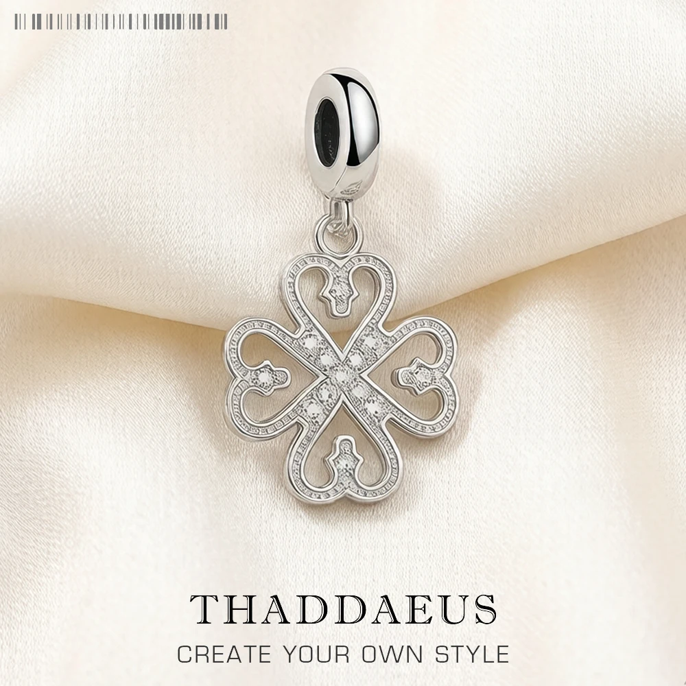 

Heart Clover Lucky Dangle Charm Pendant For Women 925 Sterling Silver Trendy Brand New Gift