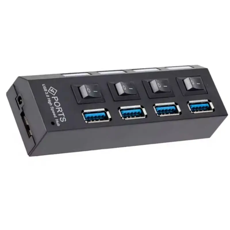 A23F-4 Port USB HUB 3.0 Hub USB Splitter Multi Usb Hub 3.0 Hub Power Adapter With Individual Switch For PC