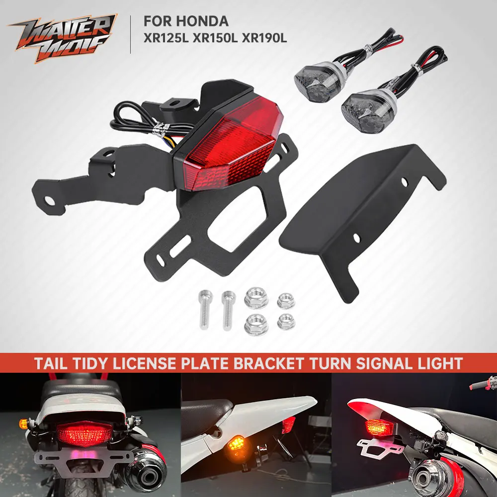 

Motocross License Plate Bracket For Honda XR 125L 150L 190L XR125L XR150L XR190L 2010-2022 Taillight Tidy Fender Eliminator Kit