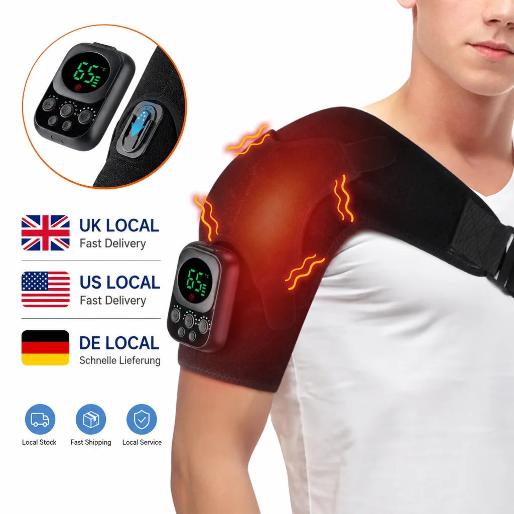 APP Control Unisex Wireless Heating Shoulder Brace Belt Adjustable 3-Speed Vibration Massage Support Wrap