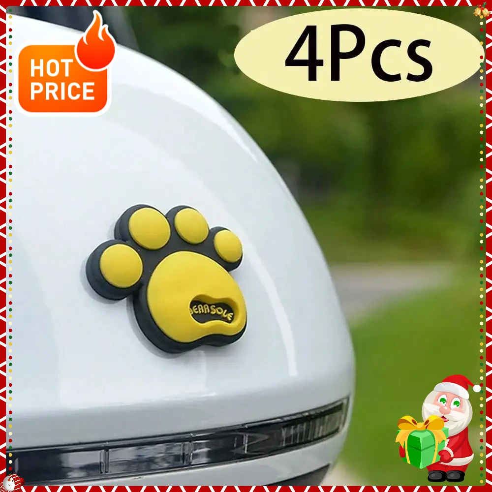 漫画の犬の足跡車用ステッカー – シリコン製衝突防止装飾ステッカー、かわいい足型の自動車装飾アクセサリー