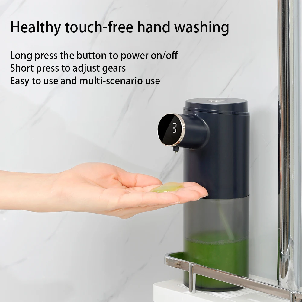 

Бесконтактный пенный автоматический дозатор мыла, USB Перезаряжаемый Регулируемый Индуктивный ручной диспенсер с 3 уровнями для мытья шампуня и мыла