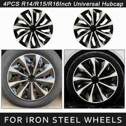 4PCS Universal Wheel Cover R14 R15 R16 Inch Hubcap Replacement Hub Caps Wheel Rim Cover Snap On SUV Truck PPTire Accessories