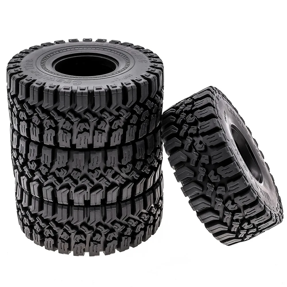 4pcs 1.9 Inch Rubber Tyre 120*48mm For 1/10 Rc Crawler Car Traxxas Trx4 Axial Scx10 Wraith Scx10 Yikong Rgt Wrangler 1.9 Wheel