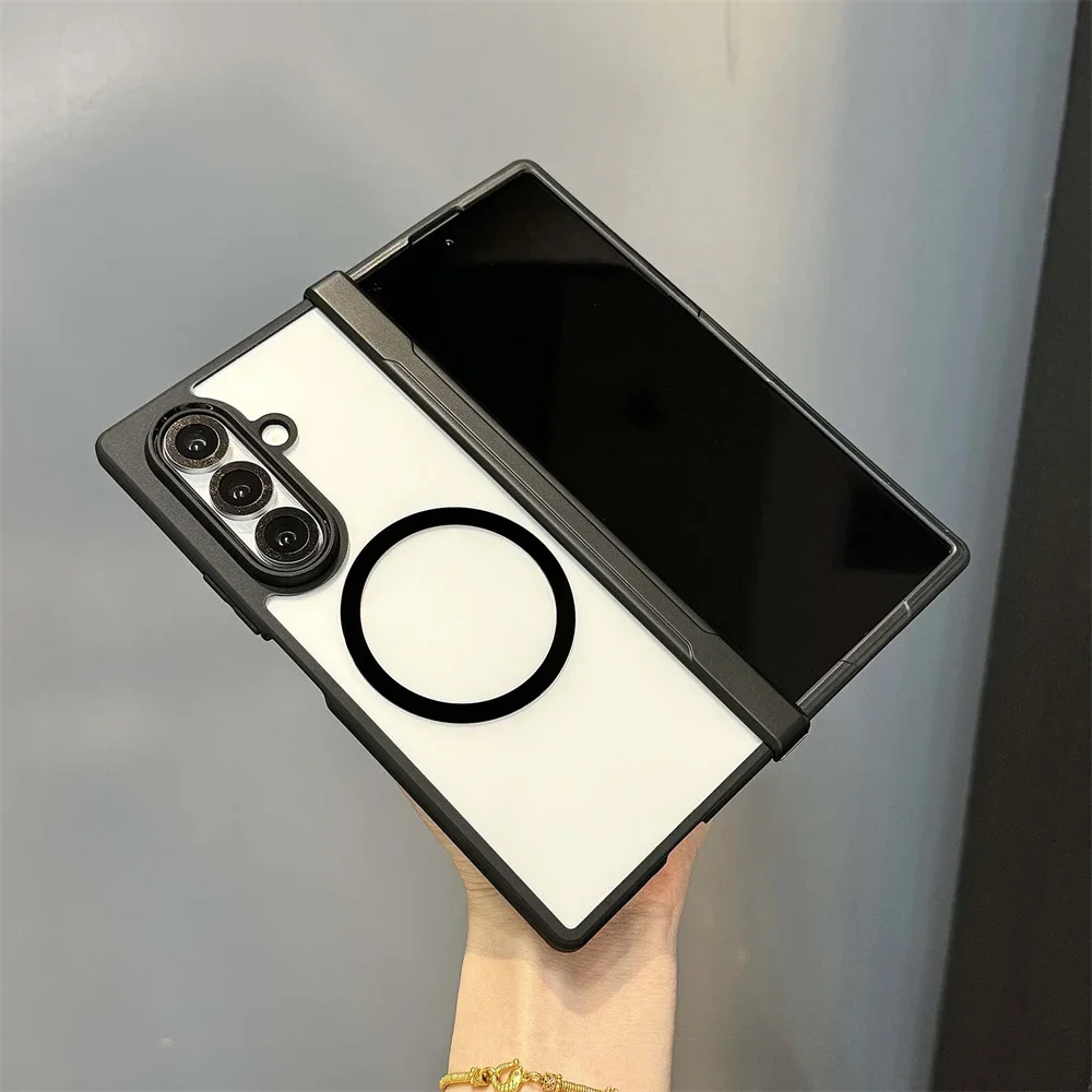 Fold8 Hülle für Magsafe Magnetische Matte Handyhülle für Samsung Galaxy Z Fold 7 8 5G Ultra Transparente Scharnierschutzabdeckung – Detail 3