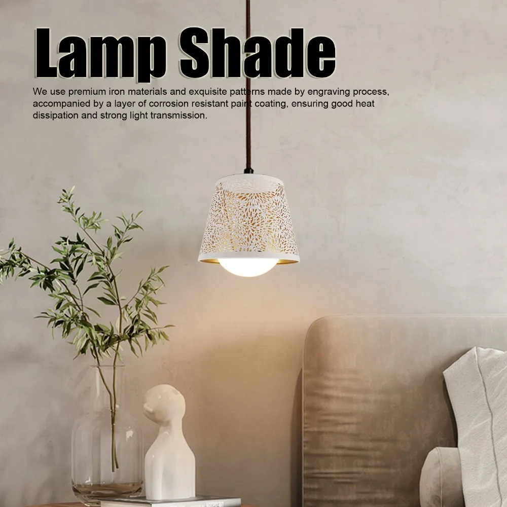 Simple Iron Lampshade Geometric Pattern Medium Size Chandelier Lamp Shades Small Lamp Shades Table Lamp