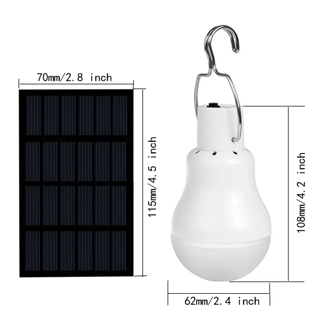 充電式LEDソーラーライト電球、ポータブルキャンプランプ、宿題、緊急事態、新しい