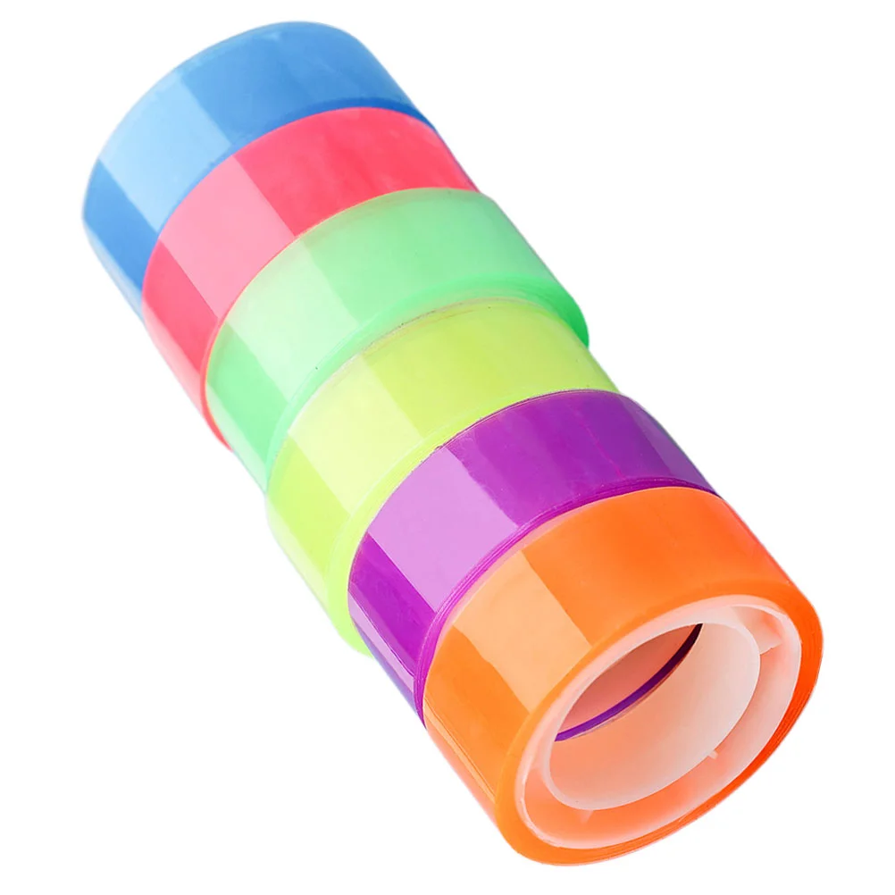 6 Rolls Tape Color Transparent Nursing Student Essentials Study Supplies School Adhesive College Scrapbook Child