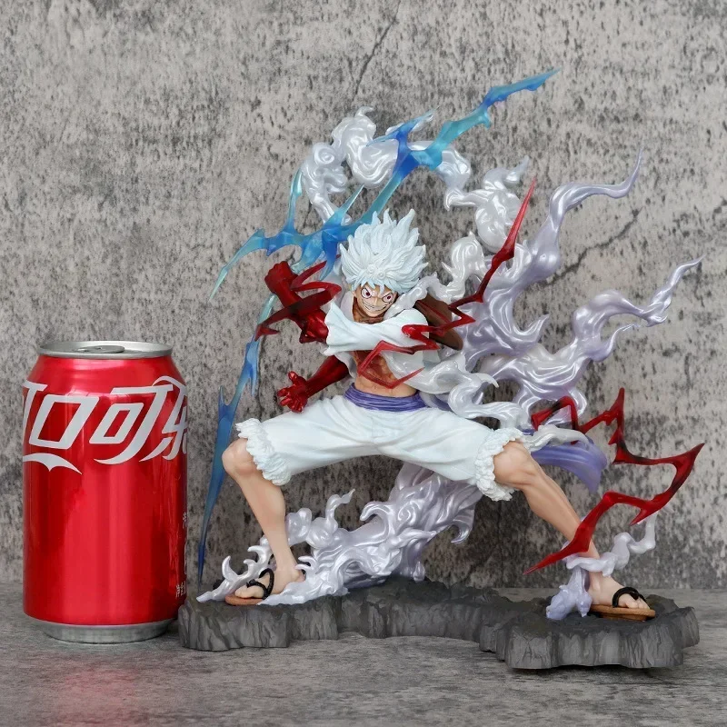 28 cm One Piece Figure Sun God Gear 5 Nika Rufy Thunderbolt Monkey D Rufy anime Action Figure GK Modello da collezione Giocattolo PVC