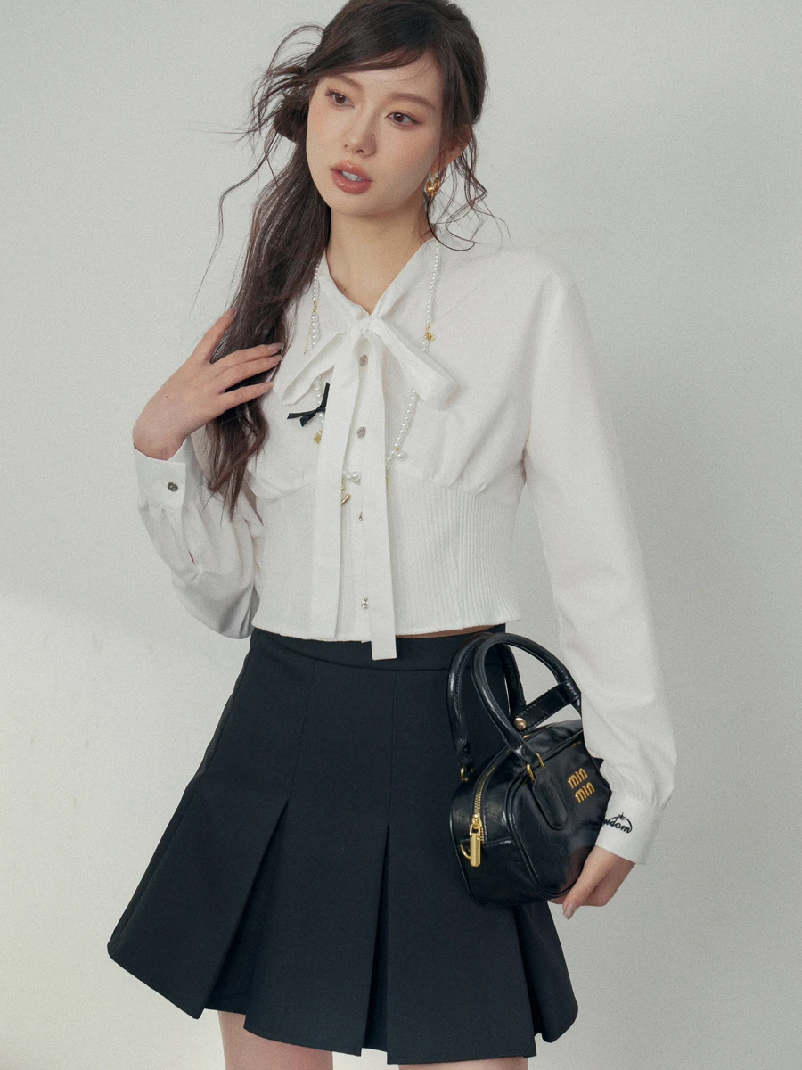 

LREEDOM Women's irt with Sa Stand Collar Slim Fit Long Sve Pure Color Design Original Creation LAC33220