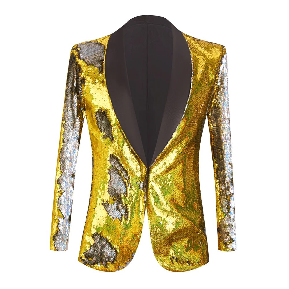 

New Men Bridegroom Blazers Suit Sequin Glitter Show Blazer Lapel Coat Slim Jacket Men Clothes Wedding Party Top Blazer Plus Size